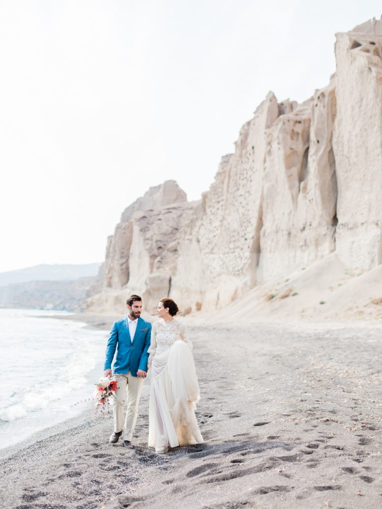 Destination Beach Wedding In Santorini By Uk Fine Art Wedding